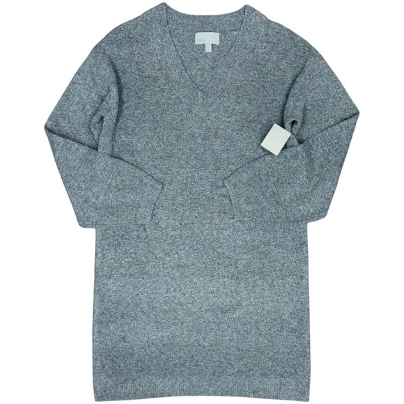 NWT Women's NORDSTROM Sweater Dress V-Neck‎ Gray | Size S - Picture 1 of 7